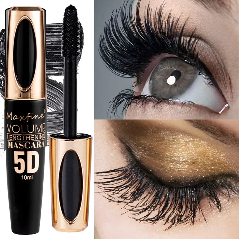 Waterproof 5D Mascara for Lengthening & Thickening Eyelashes - Black