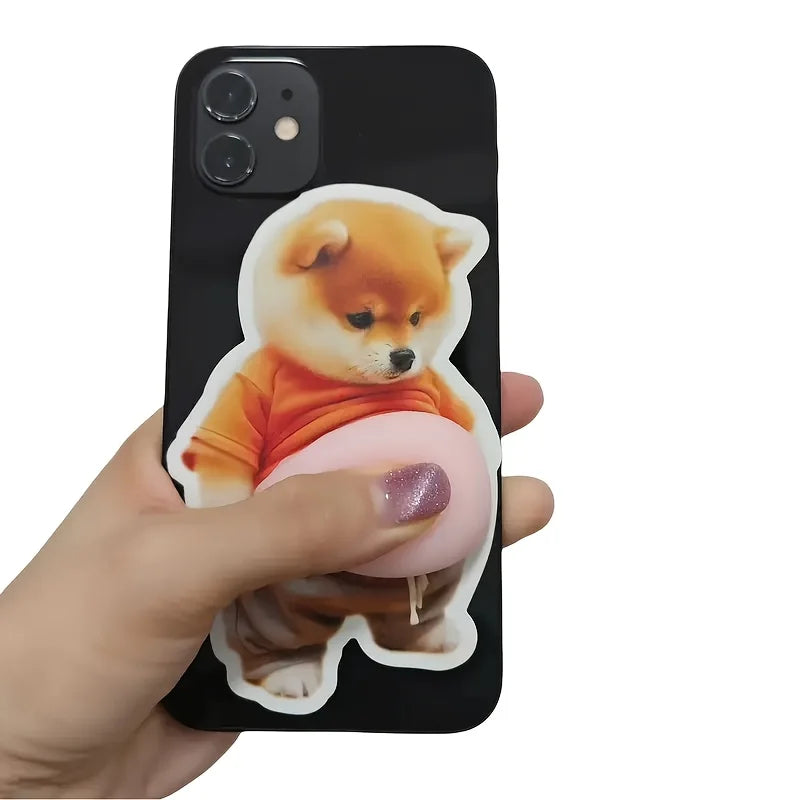 3D Shiba Inu Stickers - Cute Chubby Silicone Self-Adhesive Animal Decals