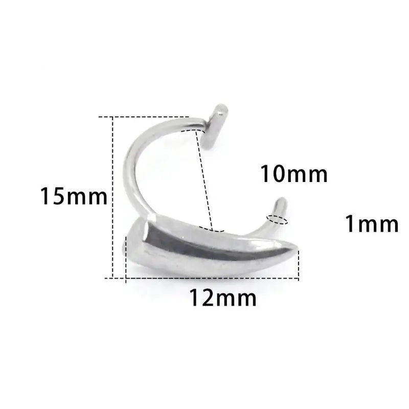 Vampire Fang Fake Lip Ring Non-Piercing Body Jewelry Punk Lip Stud for Women