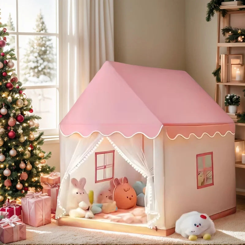 Children's Fairy Tale Castle Tent for Kids, Portable Pretend Play House, Holiday Gift