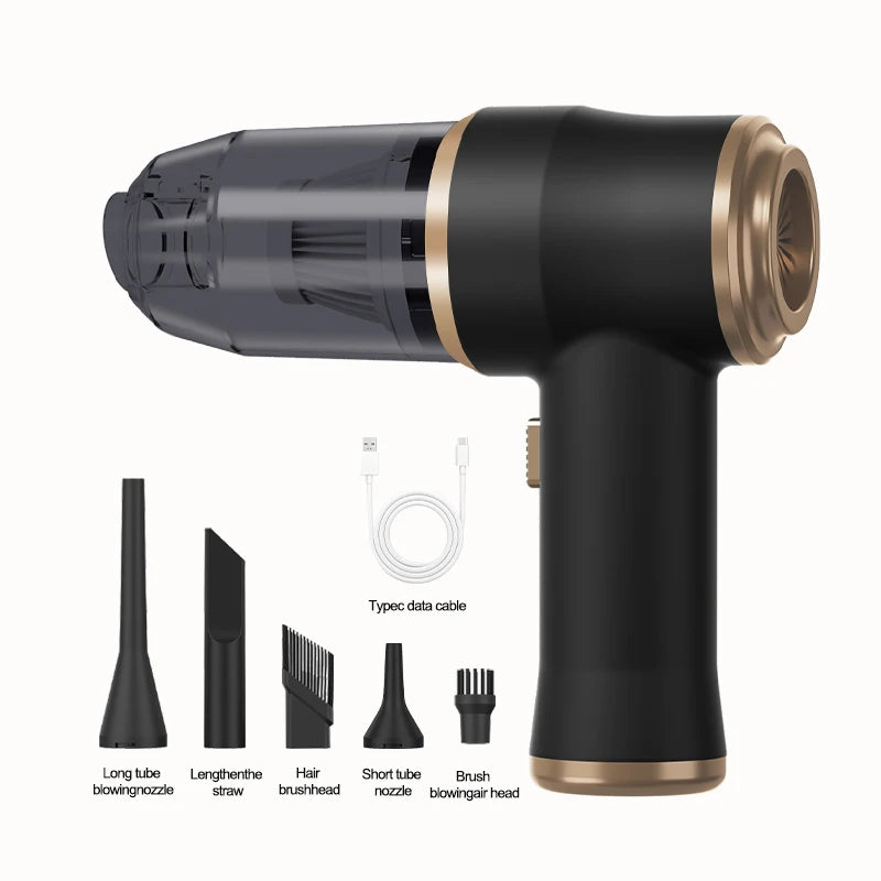 Portable High Power Car and Home Vacuum Cleaner with Multiple Attachments