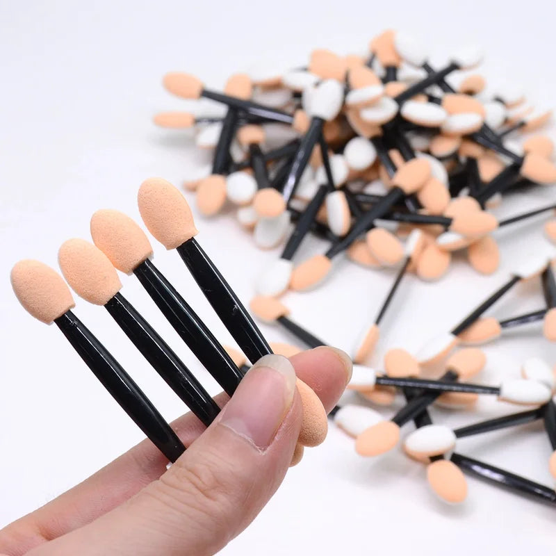 Disposable Eyeshadow Applicator Set - Double End Sponge Makeup Brushes, Portable, Bulk 30/50 Pcs