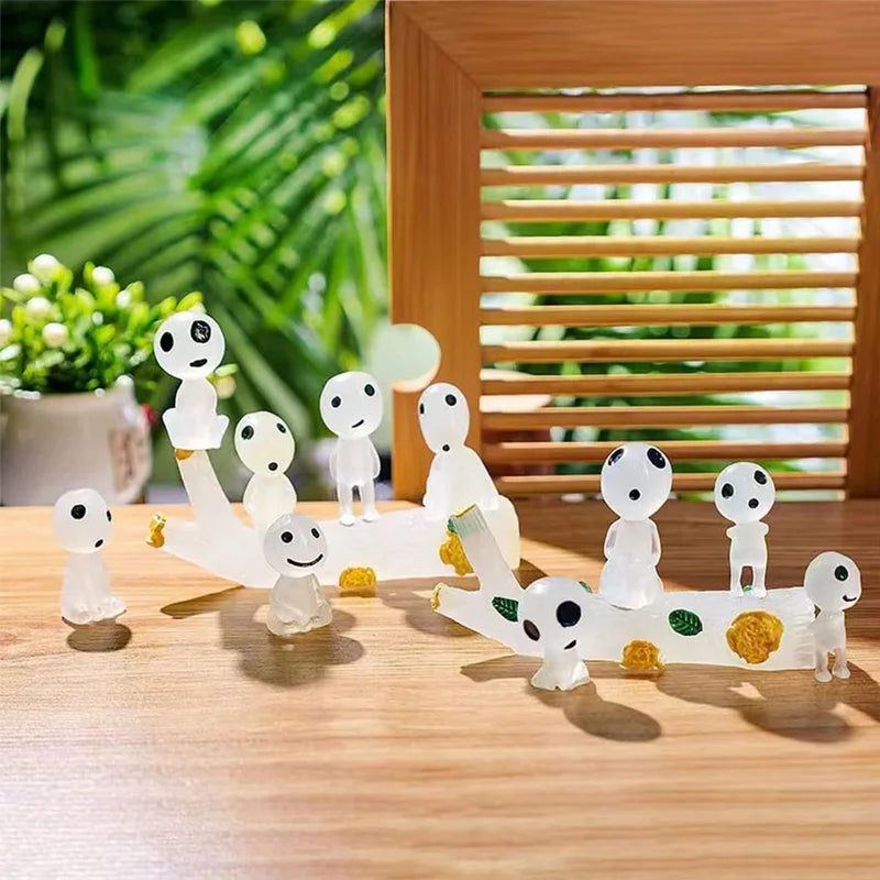 Glow-in-The-Dark Miniature Tree Spirits for Micro Landscape Decoration - 10pcs