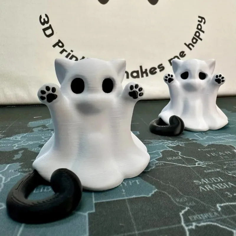 Mini Ghost Cat Ornaments for Halloween Cute Desktop Decor Gift for Girlfriend