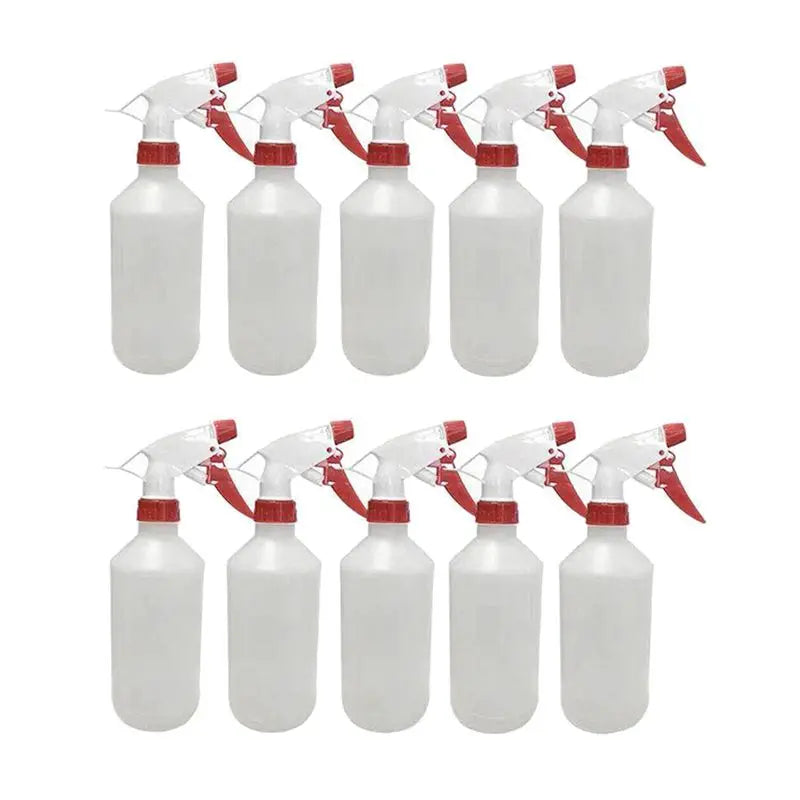 500ml Plastic Trigger Spray Bottles - 10 Pack Commercial Cleaning & Gardening Sprayers