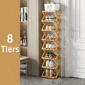 Foldable Bamboo Shoe Rack - Multi-Tier Space Saver for Entryway Storage