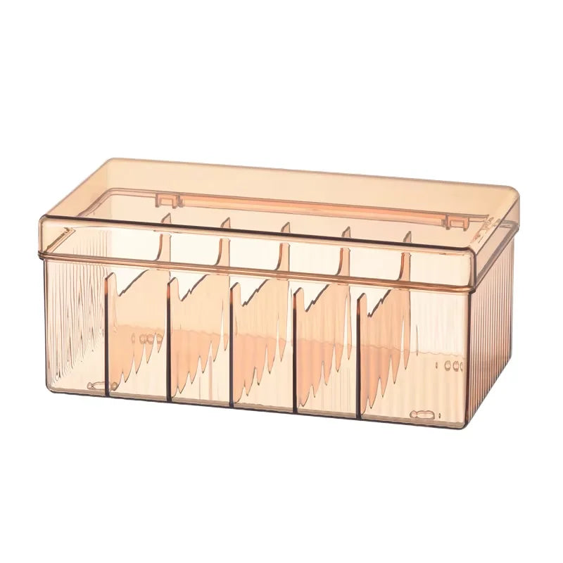 7-Compartment Makeup Organizer Acrylic Storage Box for Cosmetics and Eye Shadow Palette