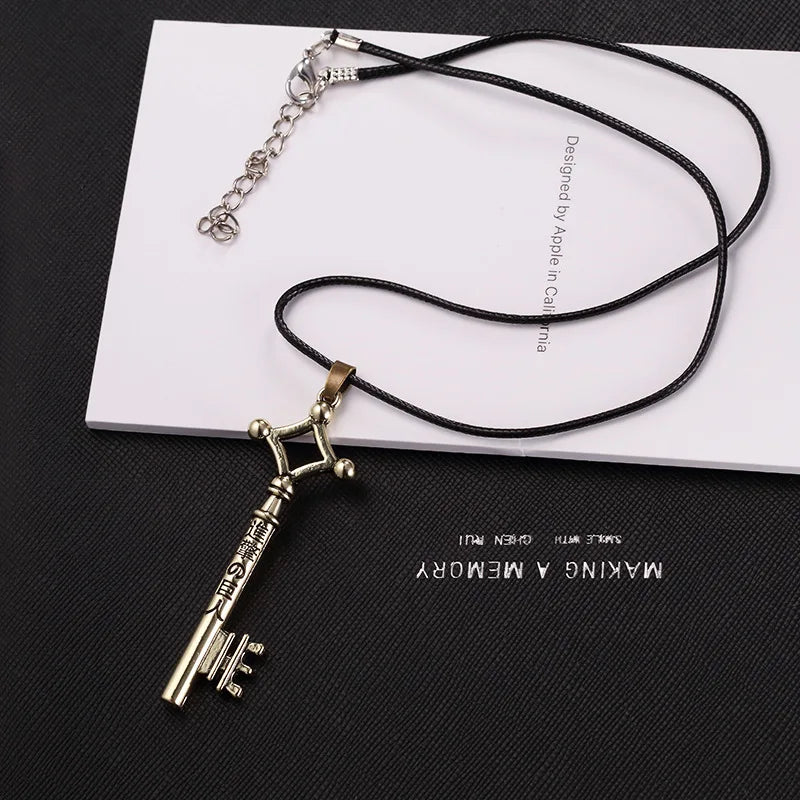 Attack On Titan Necklace Eren Key Pendant Anime Jewelry for Men