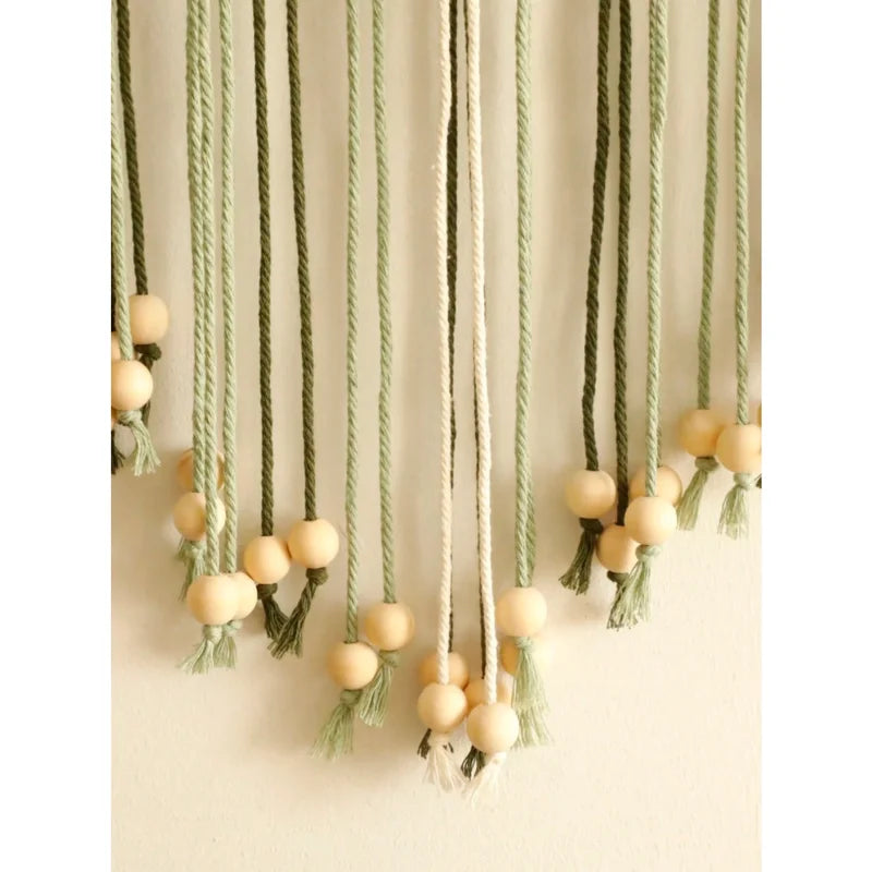 Leaf-Shaped Wall Hanging Decor Bohemian Tassel Tapestry Rustic Wall Art