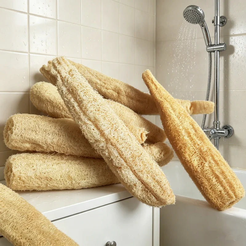 Natural Eco-Friendly Luffa Sponge Scrubber for Kitchen and Bath Cleaning & Exfoliation