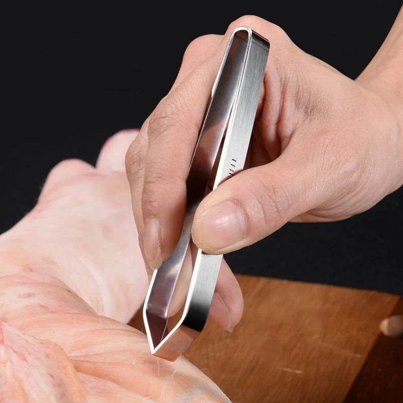 Stainless Steel Fish Bone Tweezers Pliers Kitchen Tool for Fish & Meat Removal