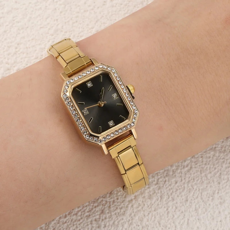 Y2K Fashion Women's Stainless Steel Square Shiny Watch DIY Bracelet for Party & Gift