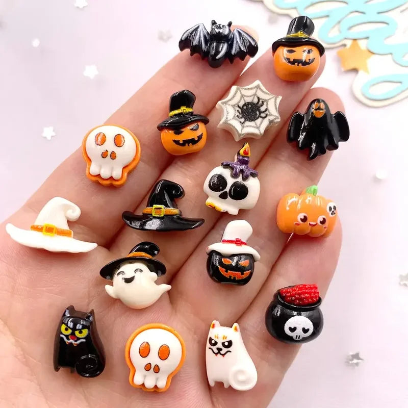 30pcs Colorful Resin Mini Figurines Halloween Decor Craft Supplies