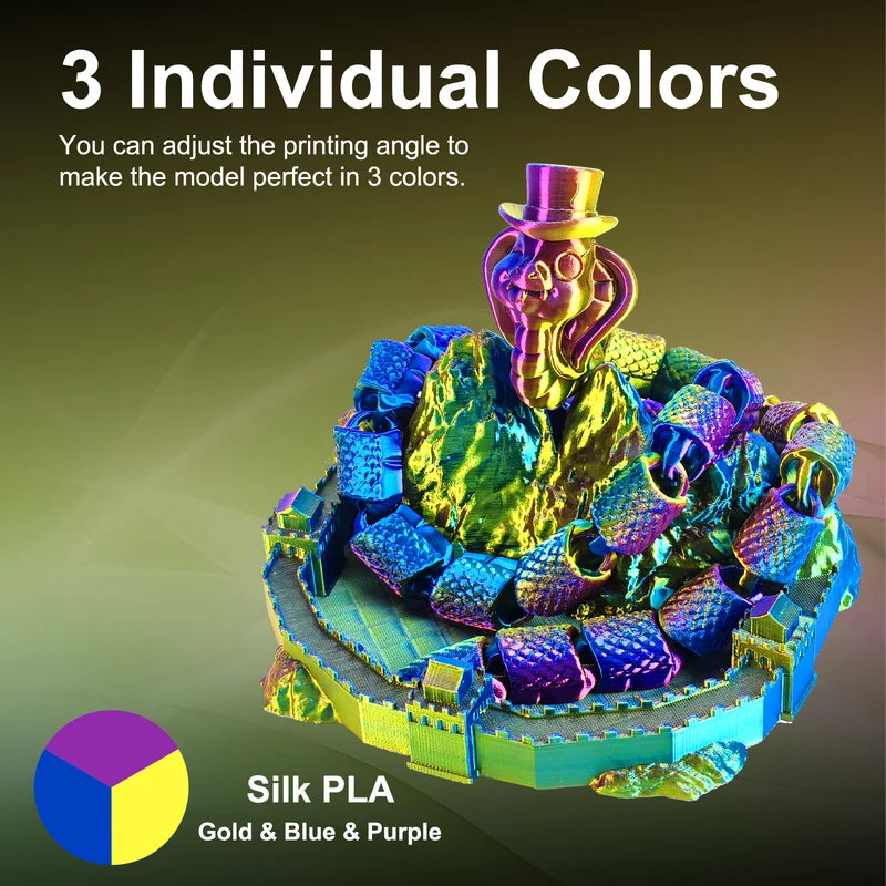 Multi-Color Silk PLA 3D Printer Filament 10kg Spool for FDM Printing
