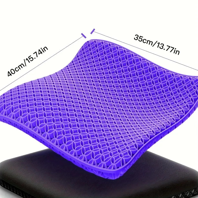 Breathable Gel Seat Cushion for Office Car Travel Support - Non-Slip Base