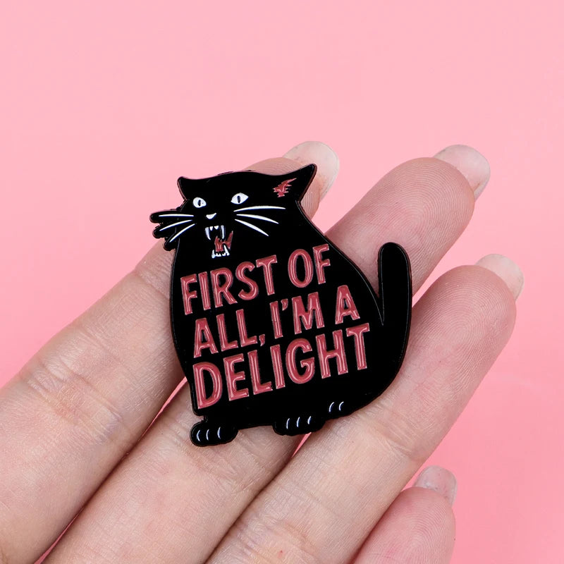 Cute Black Cat Enamel Pin Lapel Badge Brooch for Clothing & Accessories