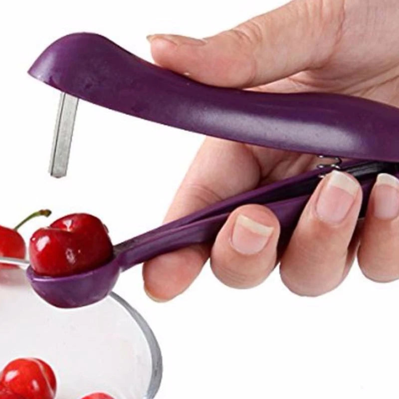 Cherry and Olive Pit Remover Tool for Kitchen, Purple, 13x9cm