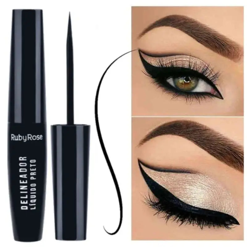 Black Liquid Eyeliner HB8406 with Fine Tip Water-Resistant Pigmentation