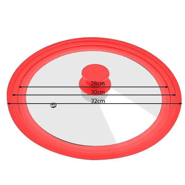 Universal Round Silicone Glass Lid for Pans and Skillets - Fits 16-32cm Cookware