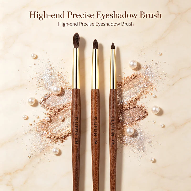 Small Precise Crease Brush with Horse Hair and Rosewood Handle – Eyeshadow Blending Makeup Tool