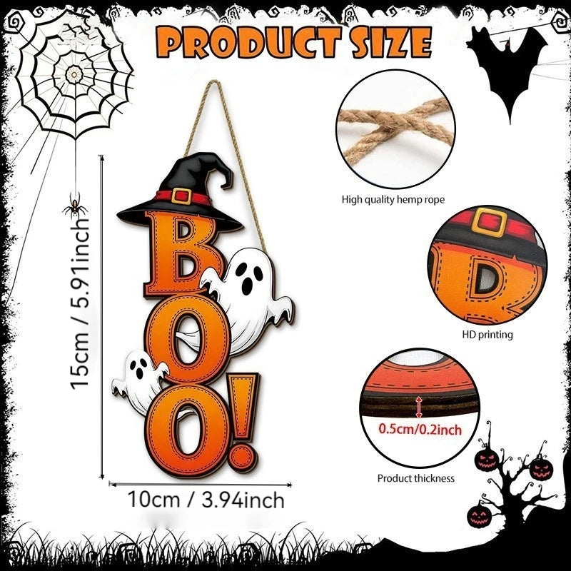 Wooden Wall Hanging Decor for Home and Holiday Halloween Celebration
