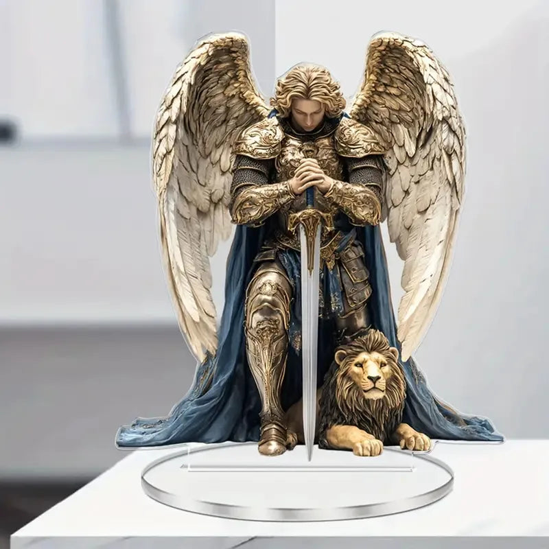 Sacred Archangel Michael Desktop Decoration for Home Office Outdoor - Father's Day Gift