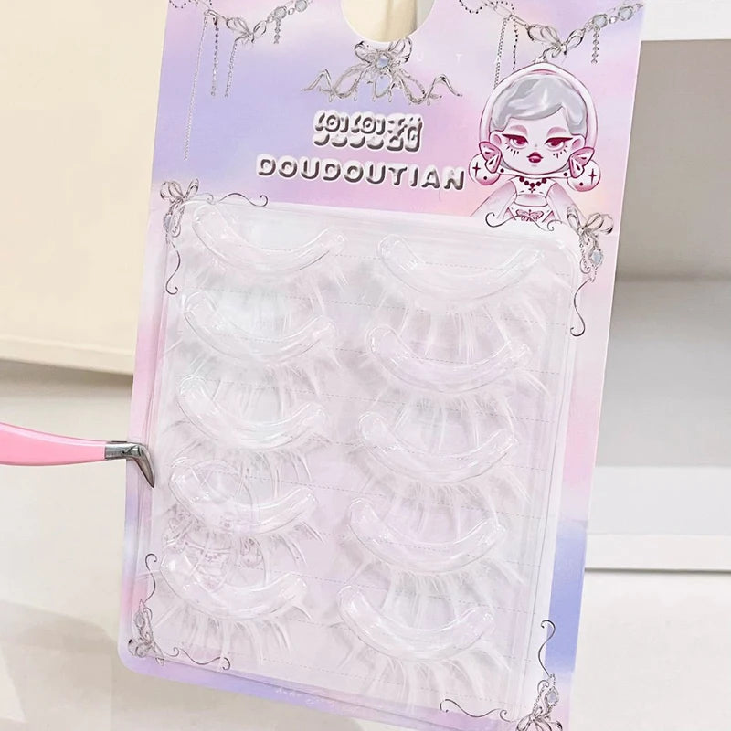 White Natural Look False Eyelashes Full Strip Wispy Reusable Makeup Lashes