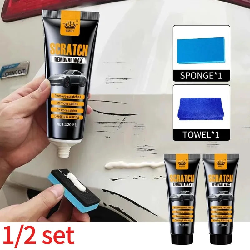 Car Scratch Removal Wax Kit - 120ml Auto Paint Polishing & Restorer - Multiple Colors