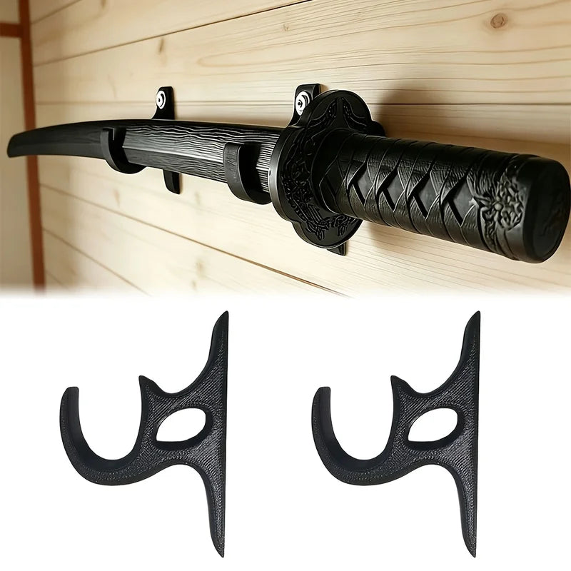 3D Printed Wall Mount Sword Holder Set - Multi-Purpose Wall Hanging Rack Decor Storage Hook