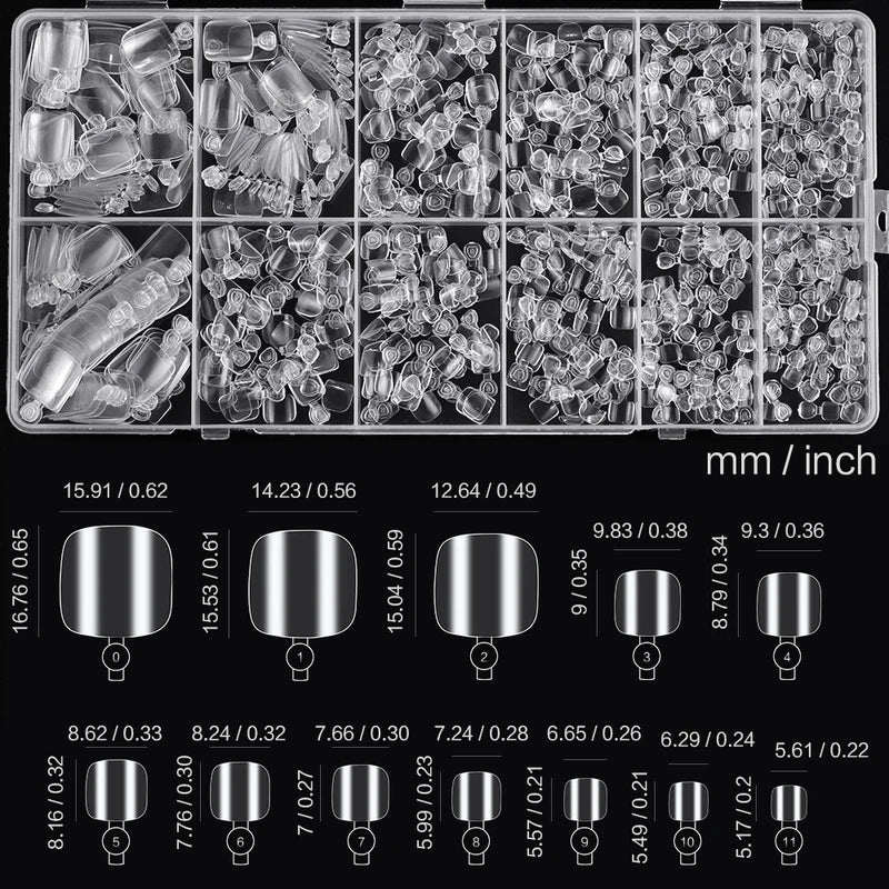 Artificial Full Cover Toe Nail Tips - Short Square Fake Toenails, 120/240/600 Pcs