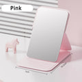 Portable Folding Makeup Mirror with Solid Color Handle - Compact and Stylish for Women