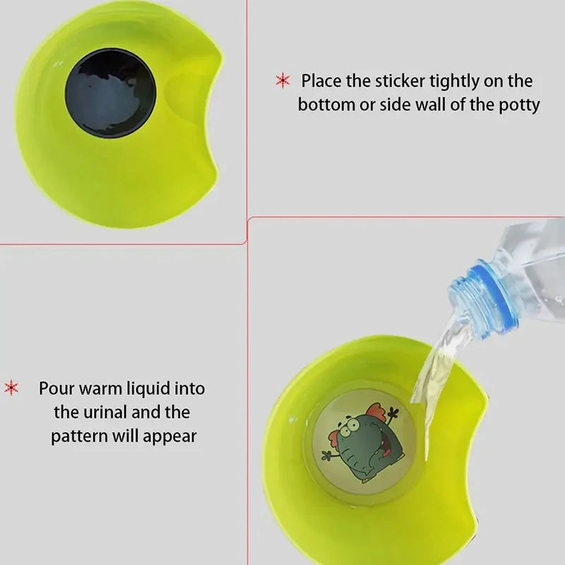 Color Changing Toilet Sticker for Kids - Waterproof Thermochromic Urinal Trainer Set
