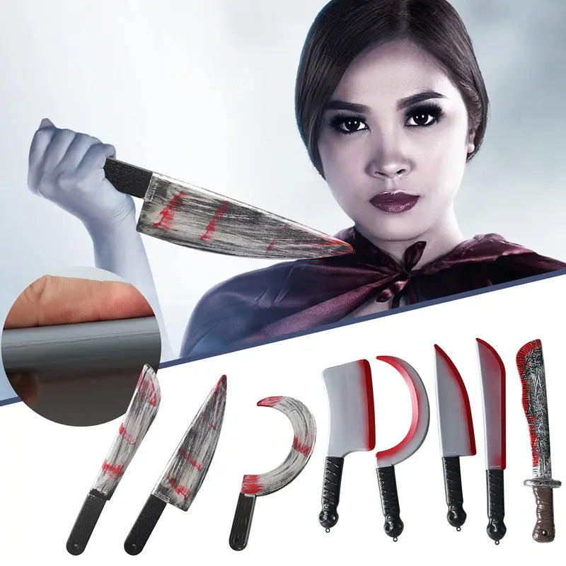 Halloween Fake Blood Knife & Axe Toy Set - Holiday Party Decoration