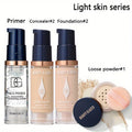 4-Piece Makeup Kit with Primer, Concealer & Foundation - Long-Lasting Waterproof Face Set