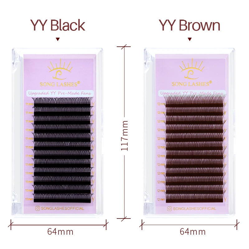 Premade Eyelash Extensions Y Shape 0.05mm Fans for Salon, Individual Lash Fans