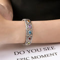 Silver Gemstone Bracelet for Women Wedding Jewelry Gift for Girlfriend