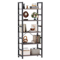 Wooden 5-Tier Standing Bookcase with Adjustable Feet - Sturdy Storage Shelf