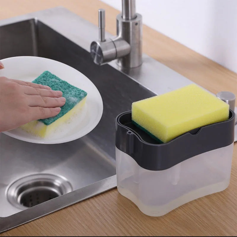 Kitchen Sink Soap Dispenser with Sponge Holder - Large Capacity, Easy to Use, Multiple Colors
