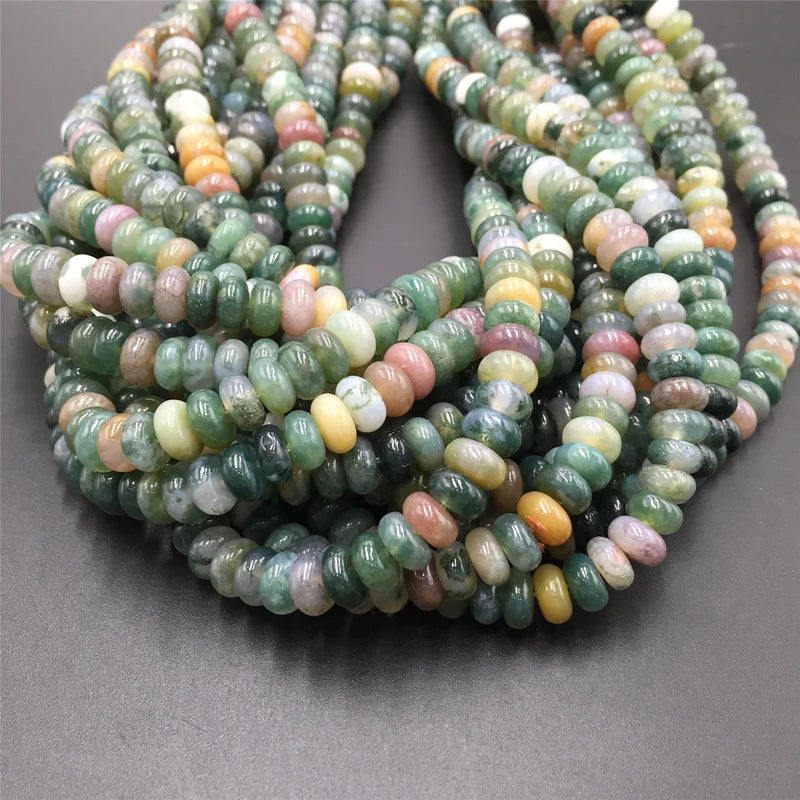 Natural Stone Rondelle Beads for Jewelry Making 5x8mm - Multiple Colors
