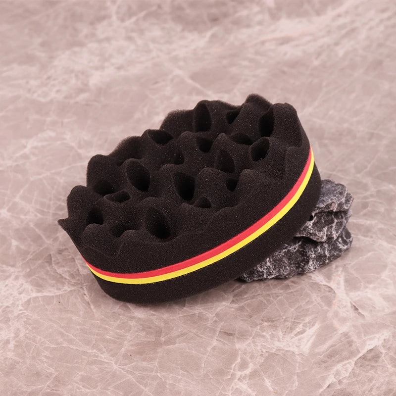 Double-Sided Magic Twist Hair Sponge for Curly & Wave Styling - Oval Dual-Use Hairbrush