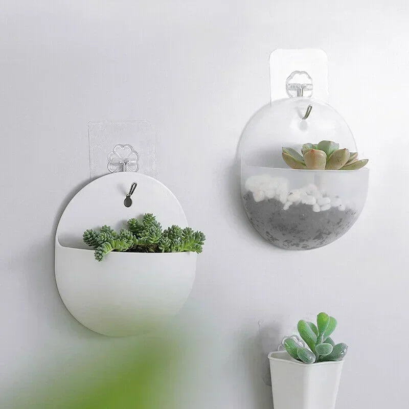 Wall Mounted Flower Planting Garden Pot - Indoor Home Decor Plastic Hanging Planter