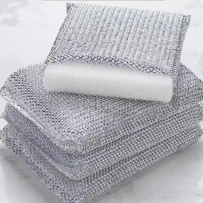 Kitchen Dishwashing Sponge Brush Set - Scratch-Free Pot Cleaner Accessories