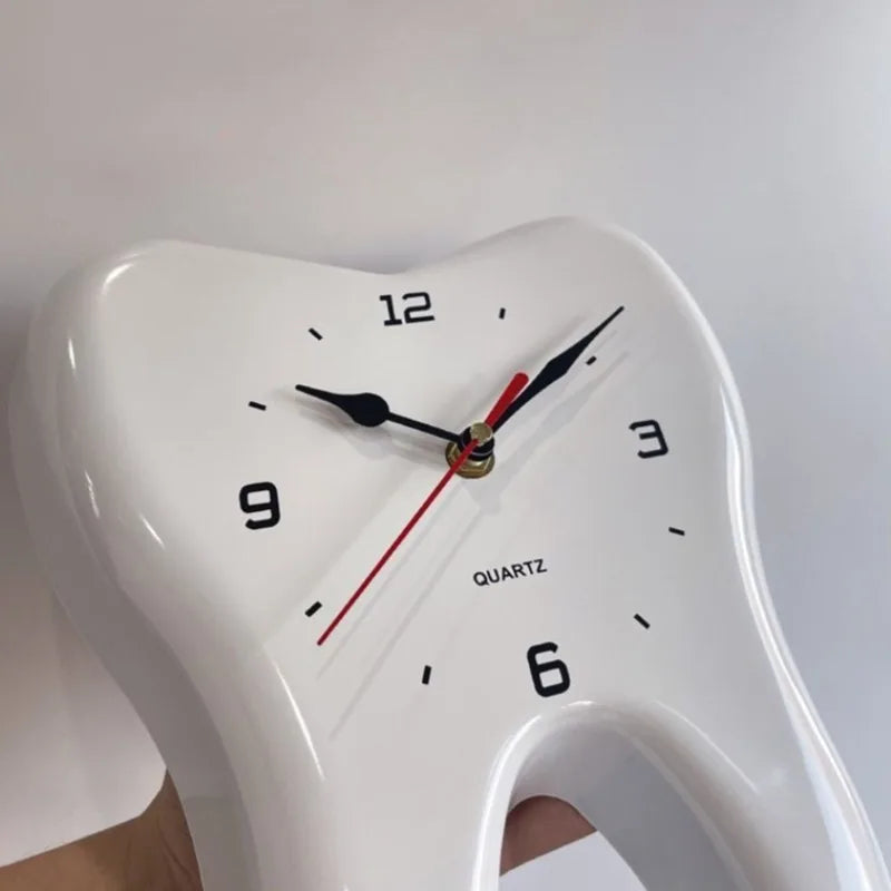 Tooth Wall Clock 35.5x22.8cm Modern Silent Living Room Decor Art Murals