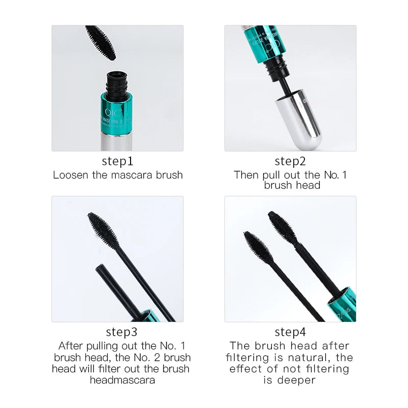 Dual Effect Waterproof Mascara 4D Lash Lengthening & Volumizing Eye Makeup
