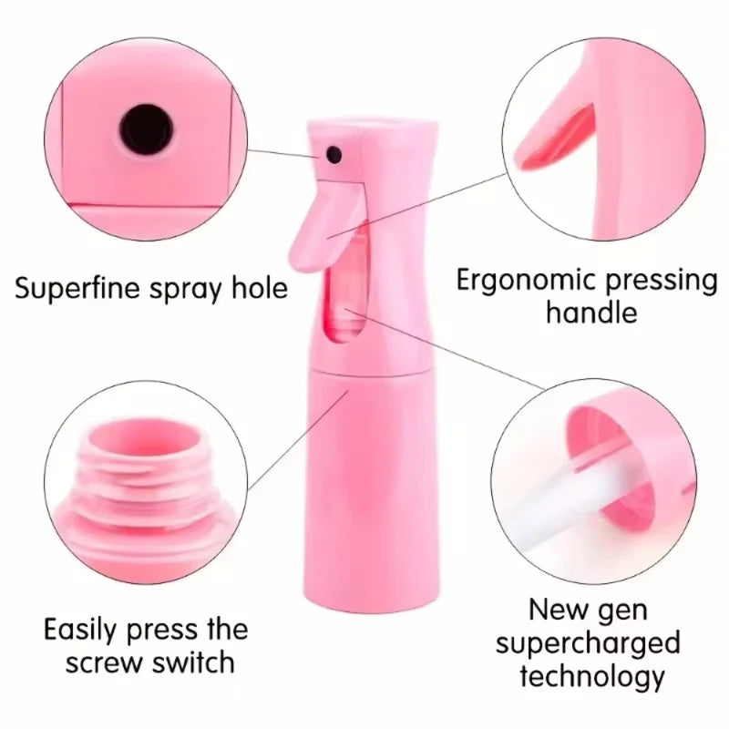 200ml Refillable Spray Bottle with Ultra-Fine Mist for Hair Styling & Cleaning