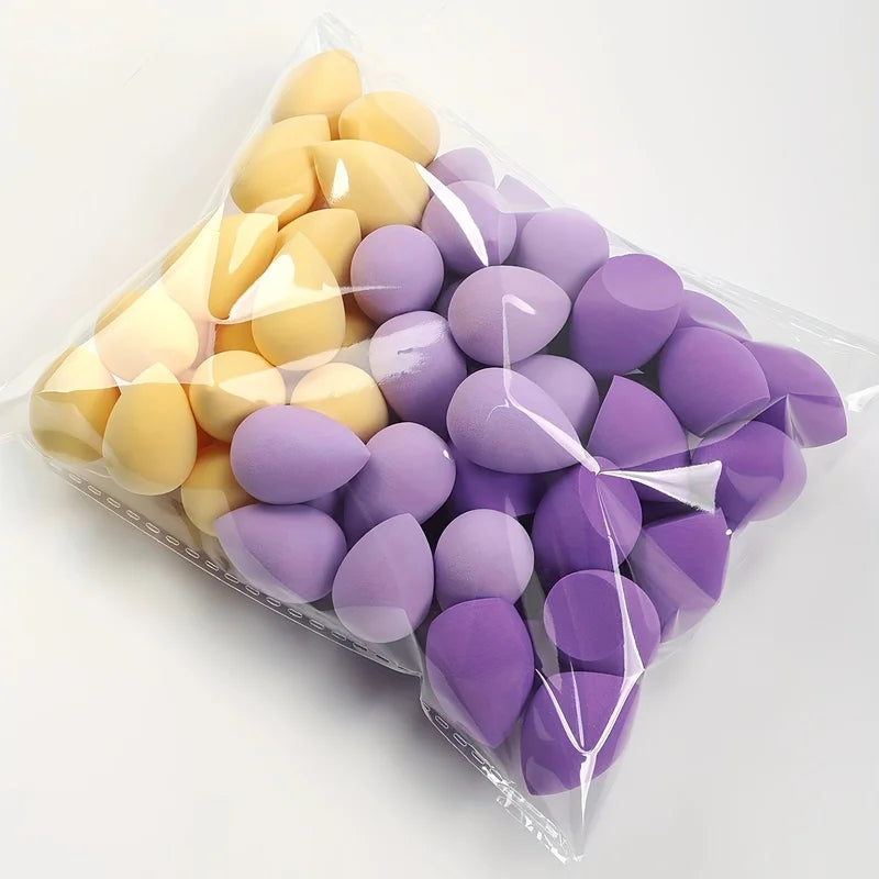 Mini Makeup Sponge Set 50pcs - Flawless Foundation Blending Wet Dry All Skin Types