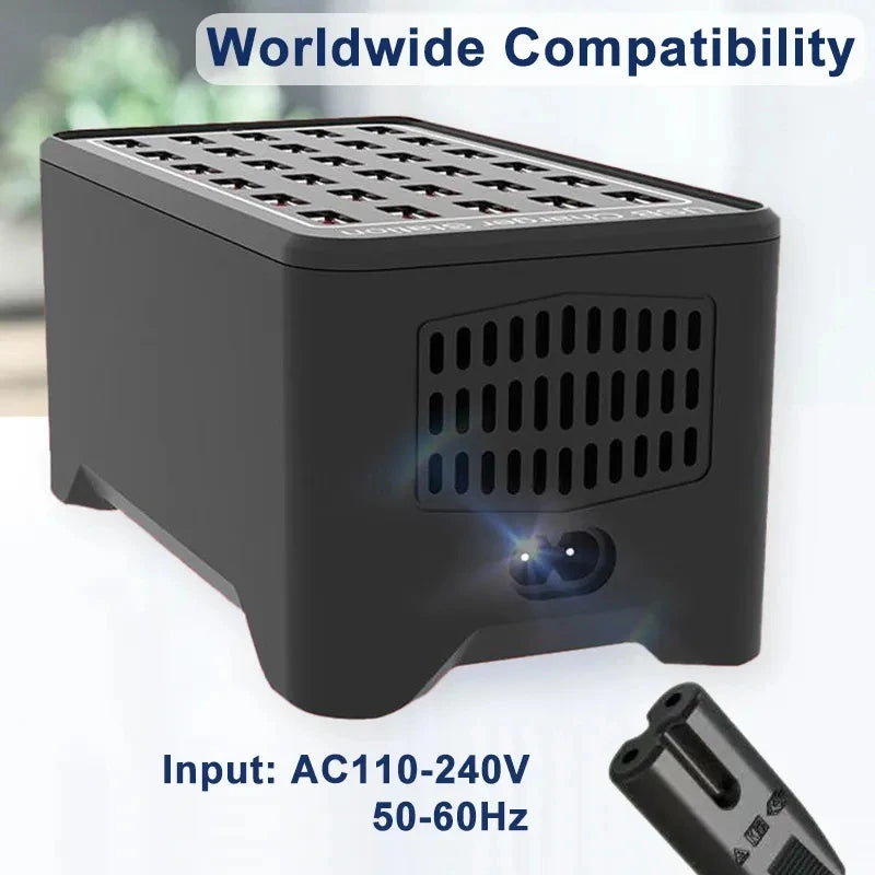 Multi-Port USB Charger Station 10-30 Ports 150W Fast Charging Hub Power Adapter