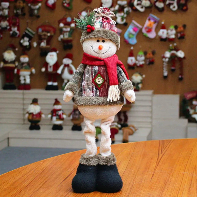 Christmas Doll Figurines Set - Santa, Snowman & Reindeer Home Decor