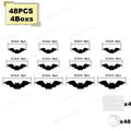 Halloween Bat and Spider Night Light Wall Sticker Set - Purple & Green 3D Decor