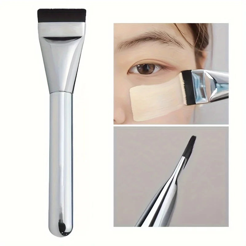 Multi-Use Face Foundation Brush - Hypoallergenic Nylon Bristle Oval Makeup Tool